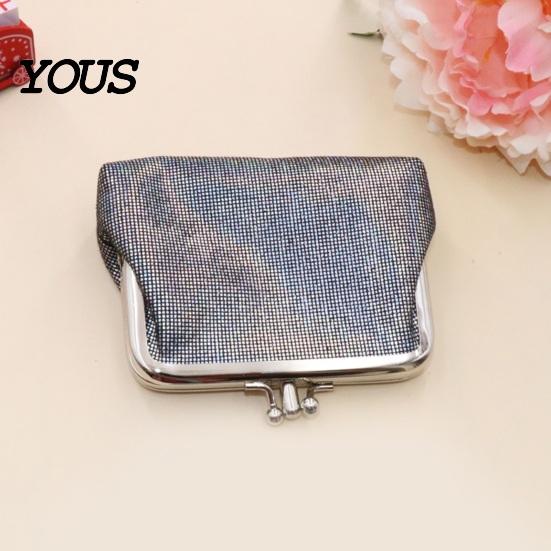Lightweight Card Holder Vintage Glitter Mini Coin Purse, Portable Kiss Lock Closure Change Purse Pouch, Double-layer Wallet for Cards, Jewelry, Cash,