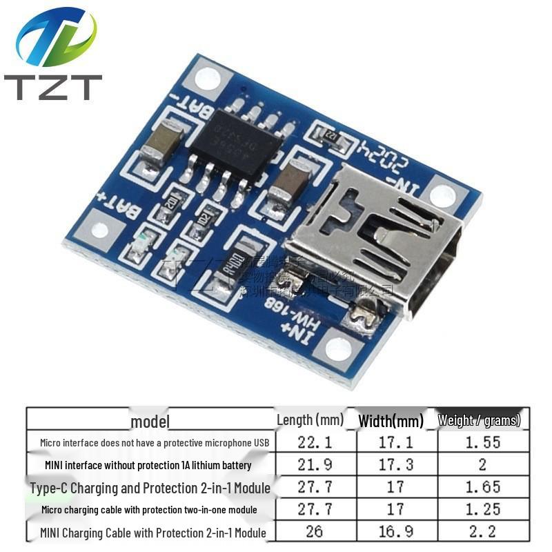 TP4056 18650 Lithium Battery Charger Board | 3.7V/3.6V/4.2V with 1A Overcharge & Over-discharge Protection