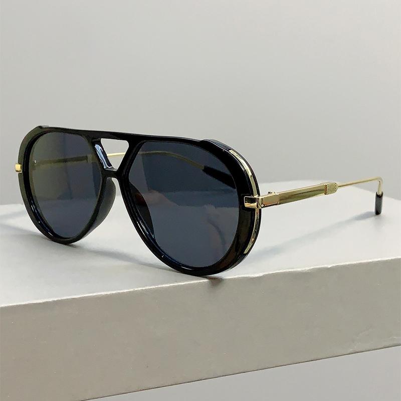 1/2 Pcs Vintage Pilot Sunglasses Fashion Double Bridge Gradient Multi-color Casual Shades Women Trendy Luxury Design Sun Glasses