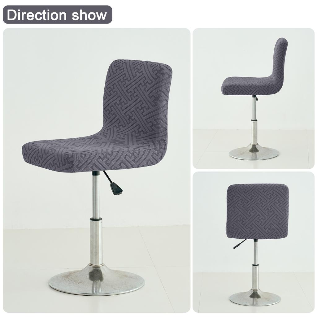 1 PC Jacquard Bar Chair Cover Short Back Bar Stool Seat Slipcovers Hotel Banquet Dining Small Size Chair Case Solid Color