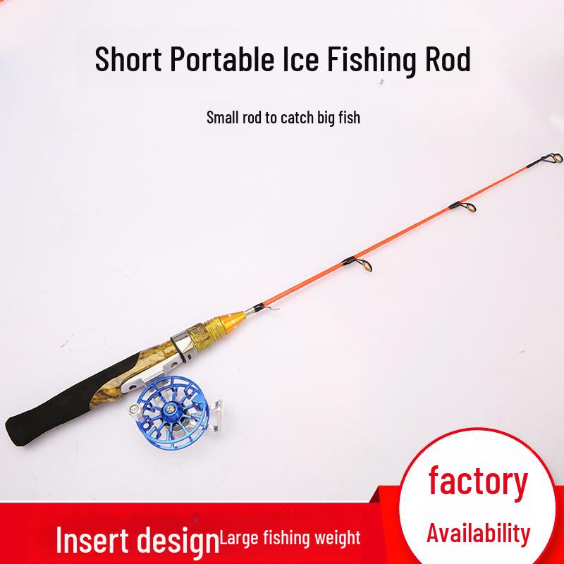 Telescopic Portable Winter Ice Fishing Rod - Short-Circuited Plug-In for Outdoor Fishing.