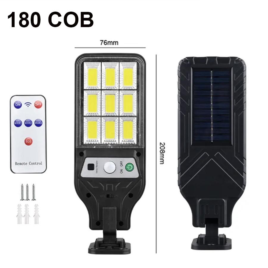 

5500LM Ультрамощная солнечная лампа 120° Широкополосное освещение Уличные солнечные светодиодные фонари 3 режима с дистанционным управлением Уличный фонарь A-1PC