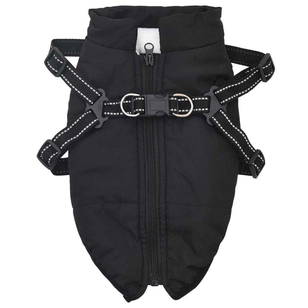 Dog Coat Black L28 Fleece and Polyester