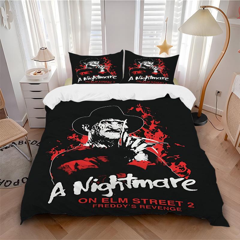 

3pcs A Nightmare on Elm Street Bedding Set, Soft Polyester Duvet Cover and Pillowcases Machine Washable Seasons all suitable 59 135x200cm