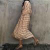 Women Bikini Cardigan Loose Breathable V-Neck Cover-Up Printing Lace-up Design Loose