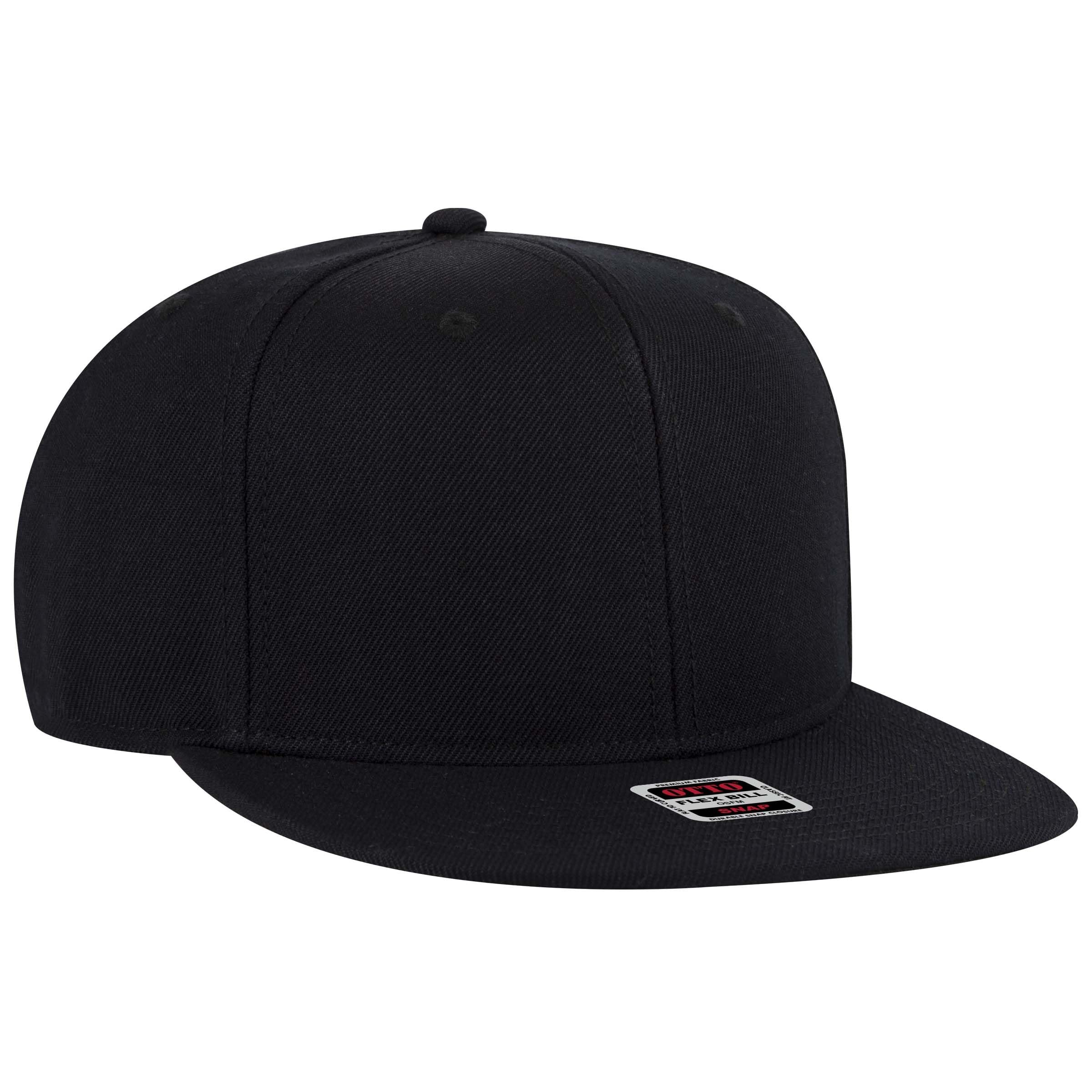 

Otto Flat Visor Snapback Black with Green Brim Lining Cap,