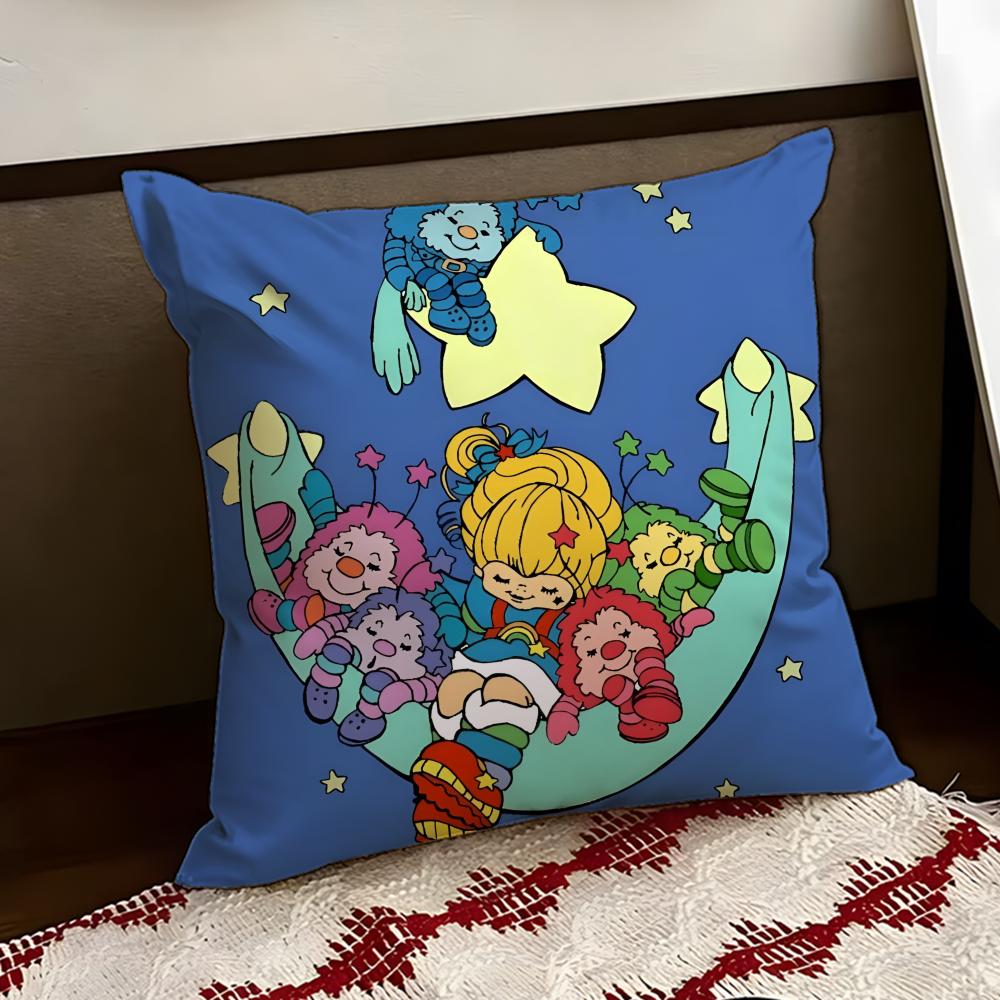 Cute RRainbow BBrite Cushion Cover Reversible Soft Durable Pillow Cover Home Car MultiScene Use for Daily Comfort