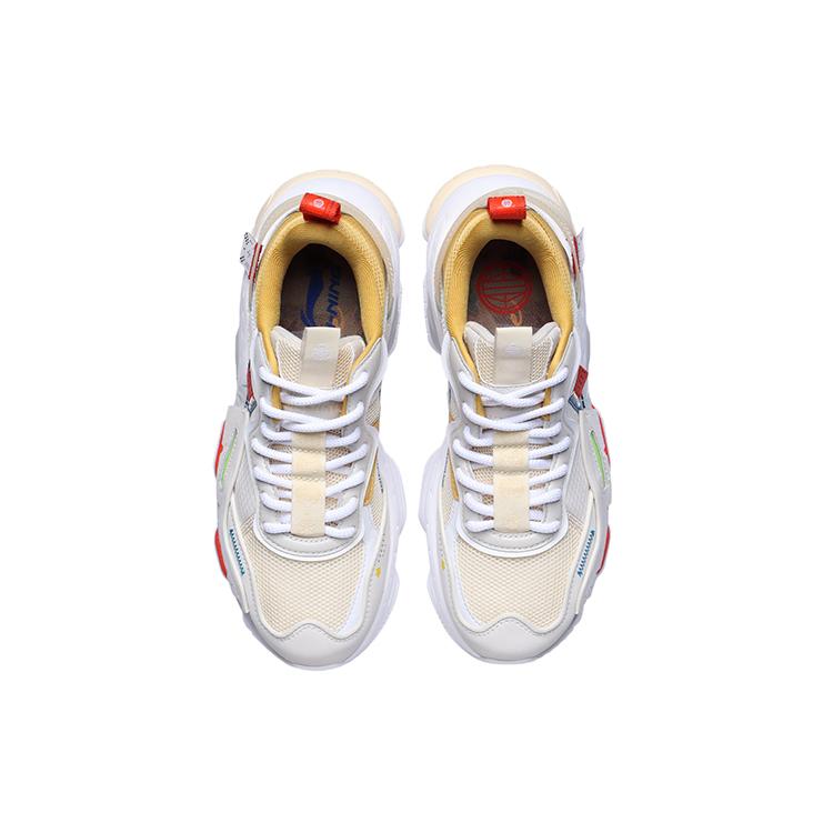 New LINING CF Casual Shoes Women's Low top Ecru/Yellow AGLR118-1