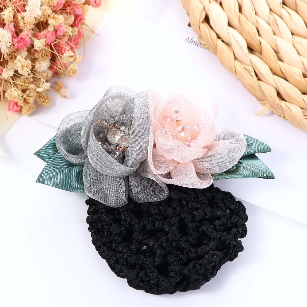 Flight Attendant Nurses Hair Accessories Women Hairpin Korean Style Headdress Flower Bun Net Snood