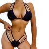 Bikini Crystal Diamond Swimsuit Bandage Cutout Split Swimsuit