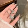 S925 Silver Needle Asymmetrical Long Tassel Butterfly Earrings with Sparkling Zircons for Women