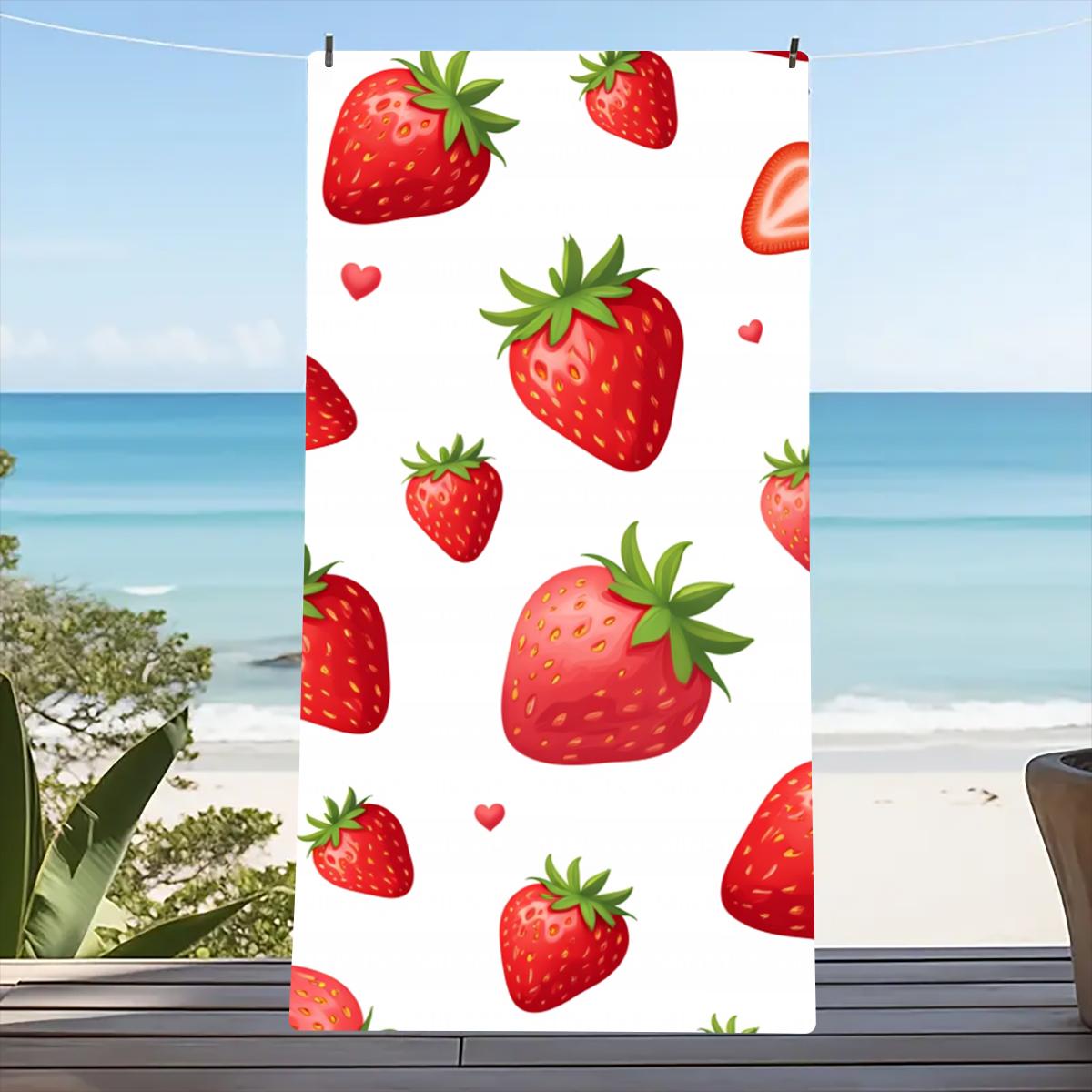 

Fruit Print Beach Towel Quick-Dry Washable Sea Beach Towels large Sandproof Portable Beach Towels For Travel Swimming W30*H60(CM)