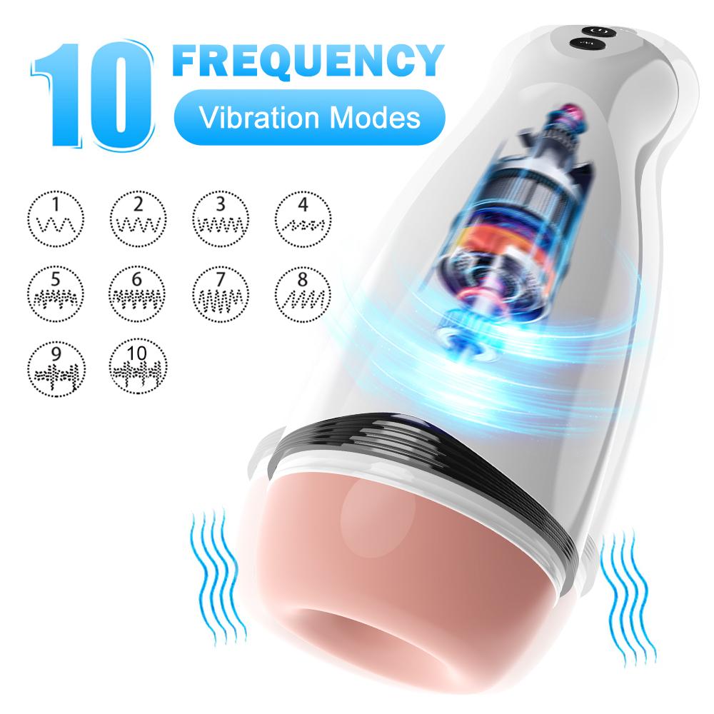 Powerful Male Automatic Masturbation Device Voice Interaction 3D Realistic Vagina Oral Sex Device 10 Frequency Vibration Penis Exerciser Sex Tool