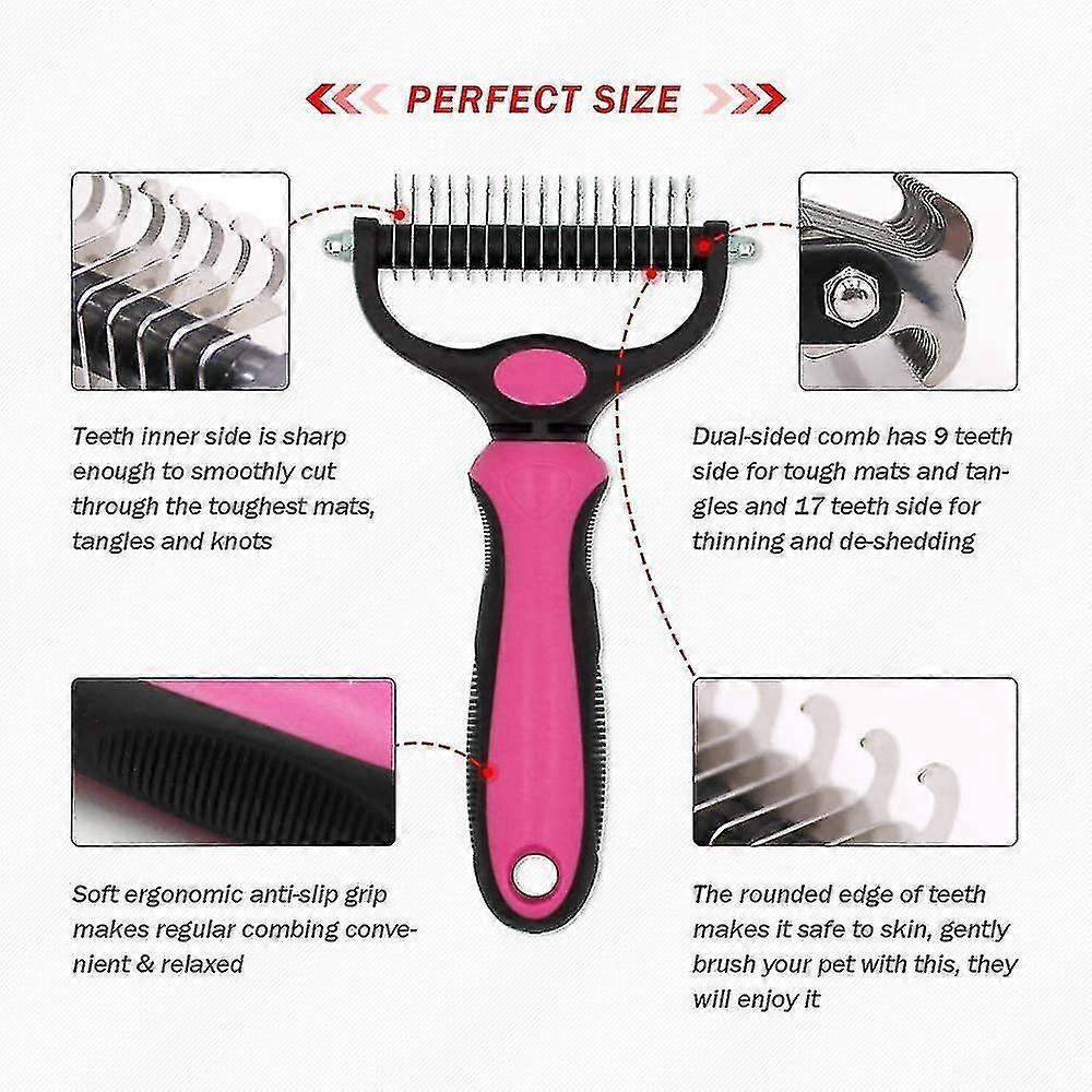 2025 Latest Model Pet Grooming Tools - 2 Sided Undercoat Rake For Dogs And Cats