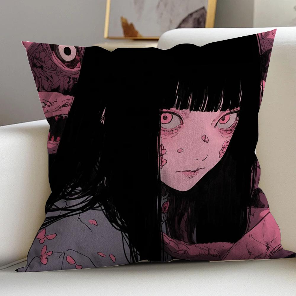 Japan Manga Junji Ito Tomie Personalized Picture Text Home Decorative Pillows Household Gifts 45x45cm