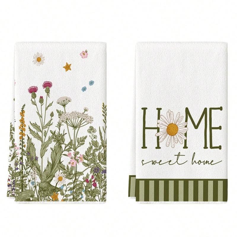 2 Stück Küchentücher, Handtuchsets, Super saugfähige weiche Reinigungstücher, Küchen Dekoration, Küchenutensilien, Haushaltsutensilien, Reinigungstücher