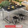 Portable Aluminum Folding Table for Outdoor Dining and Market Stalls - Adjustable and Compact
