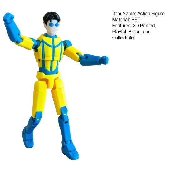 3D-gedruckte Actionfigur, mehrgelenkiges bewegliches Spielzeug, sammelbare artikulierte Figur für Schreibtischdekoration, Geschenke für Sammler