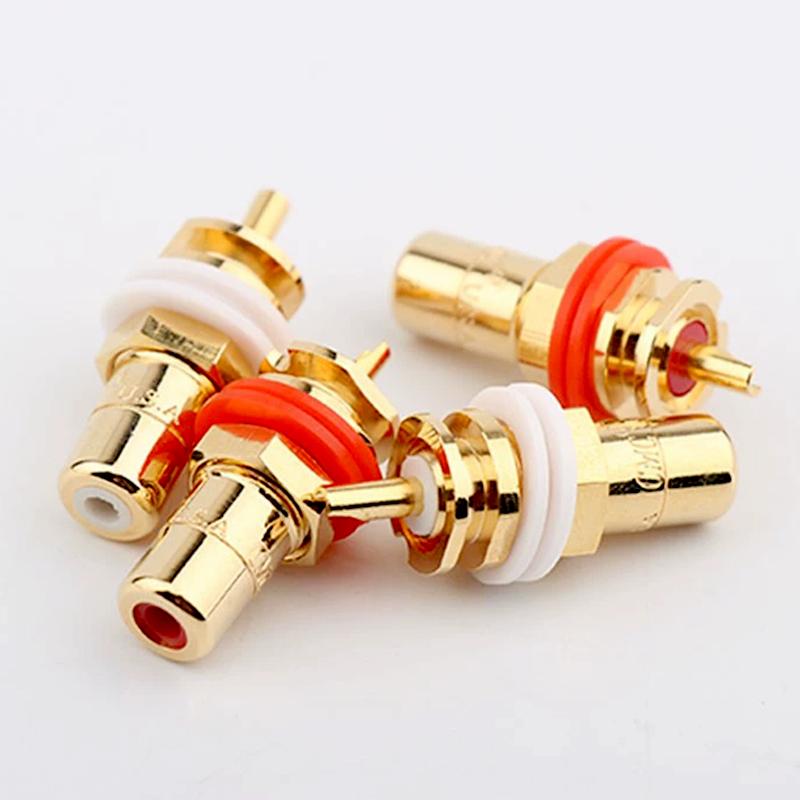 10Pcs RCA Female Socket CMC Connector Chassis Panel Mount Adapter Audio Amplifier Terminal Plug AV Speaker Plug DIY Wire Jack