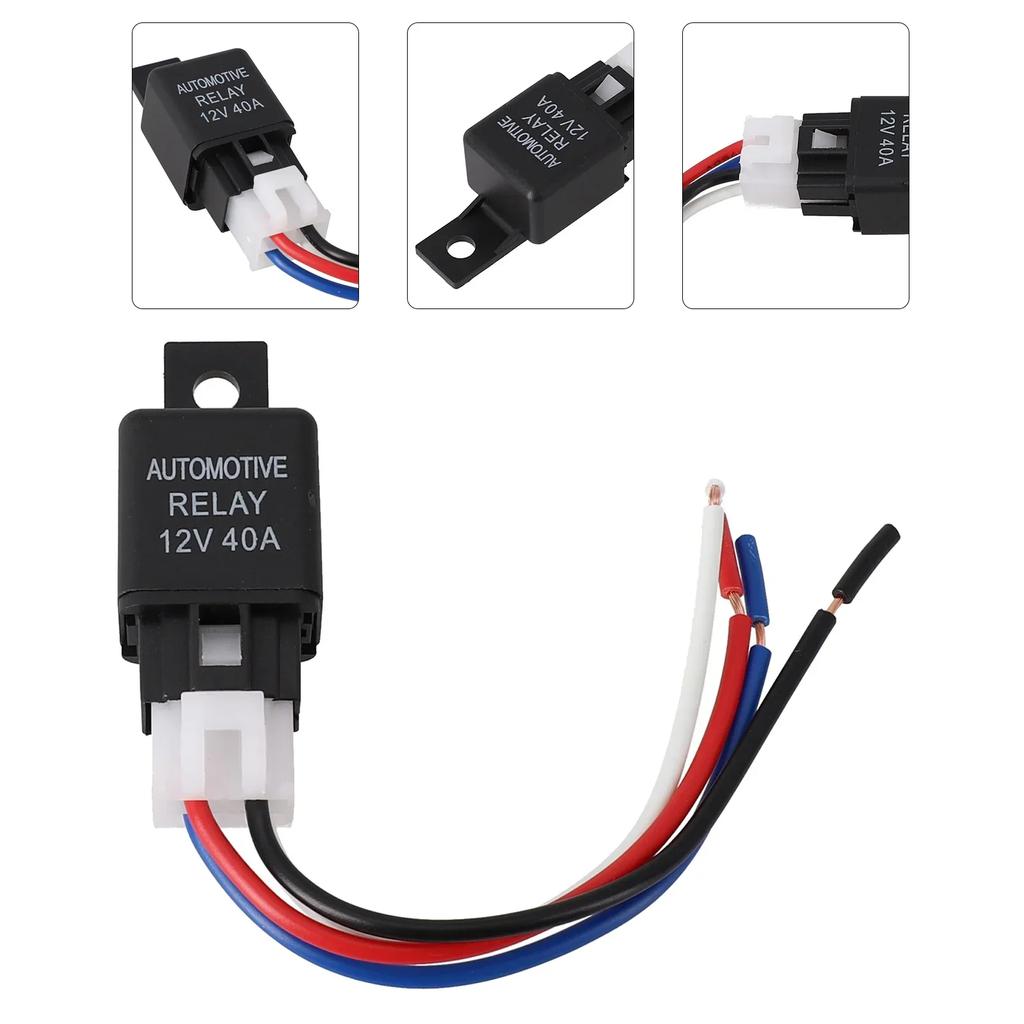 Reliable 12V 40A Car Automotive Relay 4 Pin SPST Contact Type Suitable for Strobe Lights Fog Lights Car Alarms and More