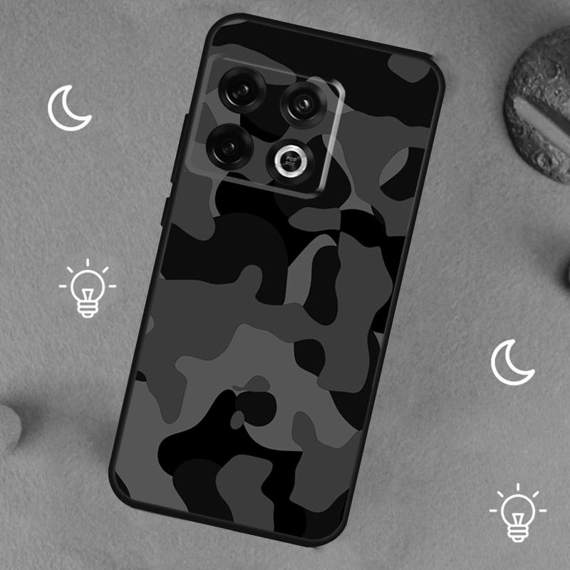 Night Dark Camo Military Camouflage For OnePlus 13T 13R 12R 10R 10T 8T 11 12 13 15 Case For OnePlus Nord 5 CE 2 3 4 Lite N20 N30