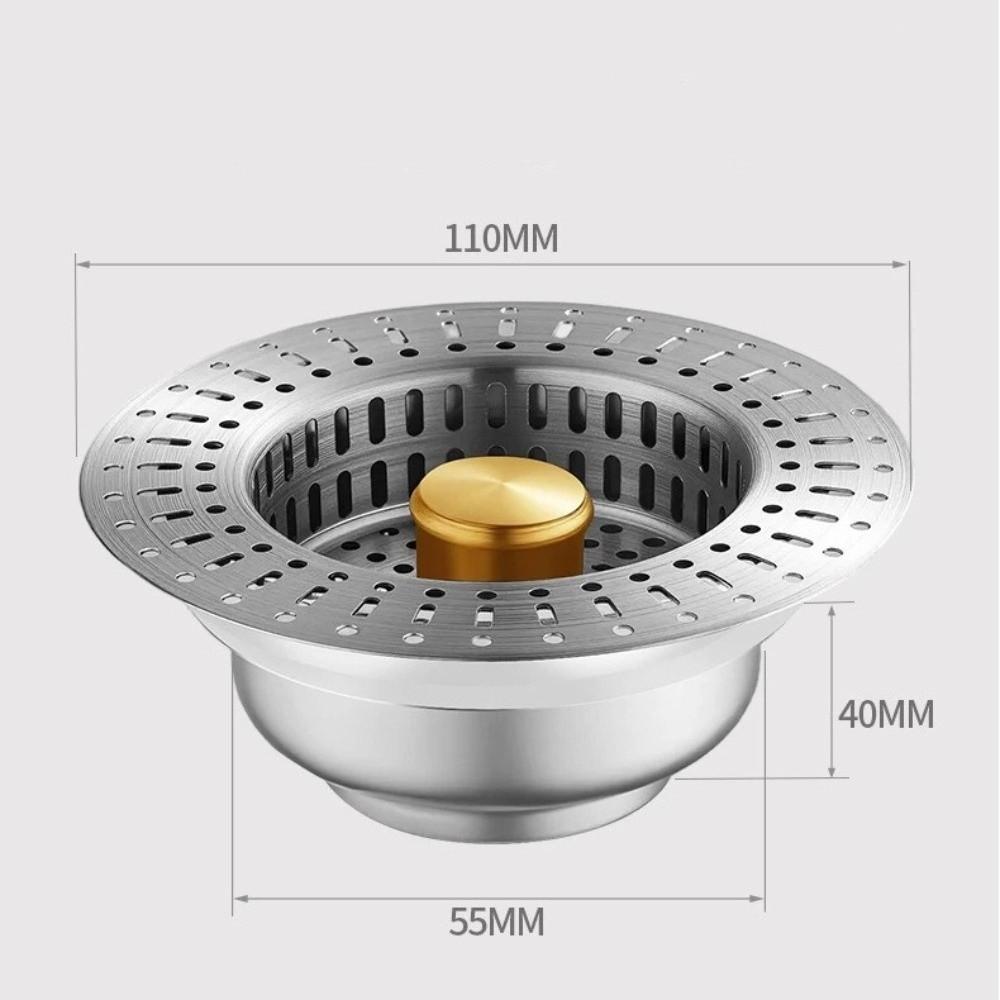 Stainless Steel Kitchen Sink Drain Strainer with Basket Filter Jump Up Pop Up Sink Stopper Anti Clog Sink Filter Kitchen