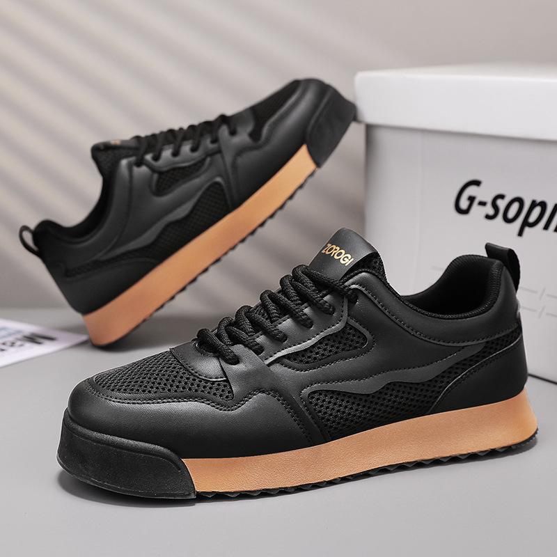 

Мужская обувь большого размера Forrest Gump 2025 новая весенняя повседневная обувь на плоской подошве молодежная кожаная поверхность сетка толстая подошва увеличение 45