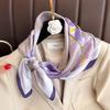 70x70cm Lightweight Silk-Look Square Scarf Women French Chic Hair Band Office Accessory Viscose 96%