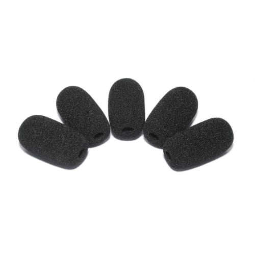 4.0cm Long Headset Intercom Microphone Windscreen for Conferences, 0.8mm Diameter, Black, Set of 5