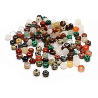 20Pcs/Pack Natural Stone Crystal Beads, Abacus Shaped Punched Loose Beads for Jewelry Making DIY Necklaces Bracelets Earrings Accessories 6x4 Mm
