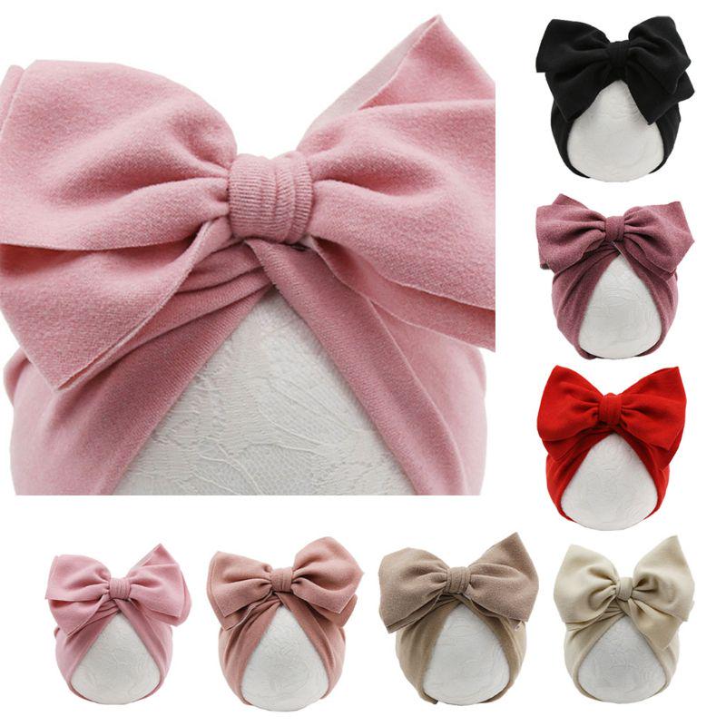 Baby Hat Girls Bows Turban Hat Infant Photography Props Kids Beanie Children Cap