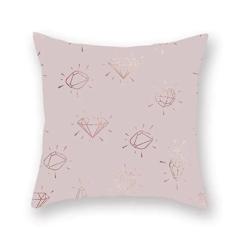 Rose Gold Abstract Printing Throw Pillow Cover Living Room Sofa Office Car Seat Lumbar Cushion   Home Decoration