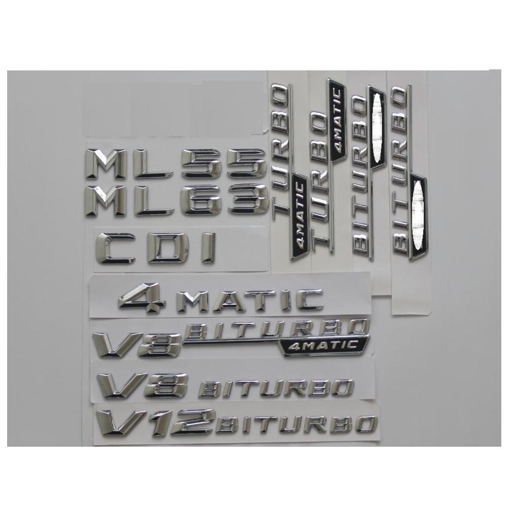 AATN1 Chrome Trunk Emblems for Mercedes Benz ML55 ML63 AMG ML250 ML280 ML300 ML320 ML350 ML400 ML500 ML550 4MATIC CDI W166 W164
