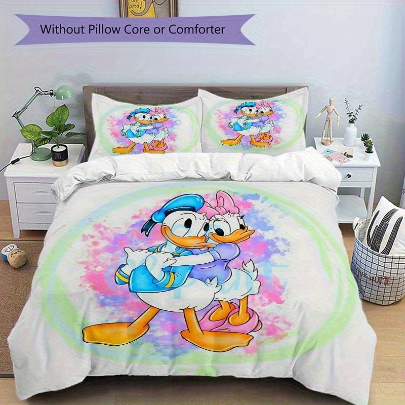3pcs Good Friends Daisy Donald Duck Bedding Set 1 Soft Quilt Cover + 2 Pillowcases, Machine Washable Suitable for All Seasons B029