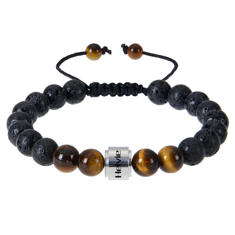 JYL TS Bracelet Zodiac  Obsidian Beads Aligns Star Sign & Protection Tiger Eye-Engraving