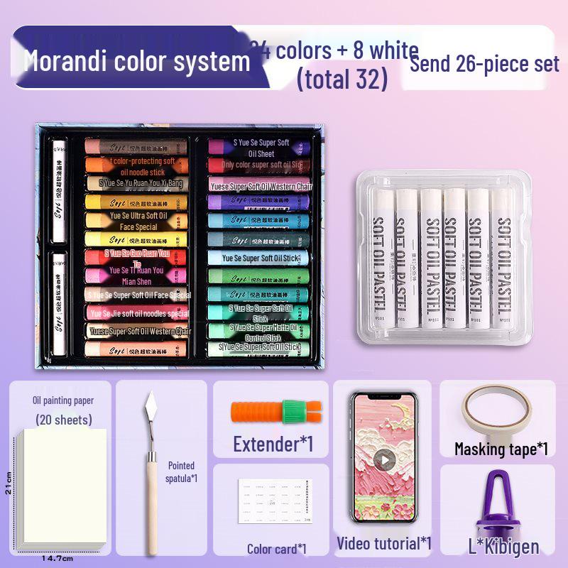 Super Soft Oil Pastel Set with Brush & Scraper Tools - Perfect Crayons for Kids' Birthday Gifts & DIY Projects