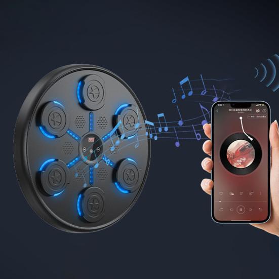 Smart Music Boxing Target Bluetooth-Compatible 5.0 Wall-Mounted Punching Machine with LED Display 9 Modes Boxing Mount