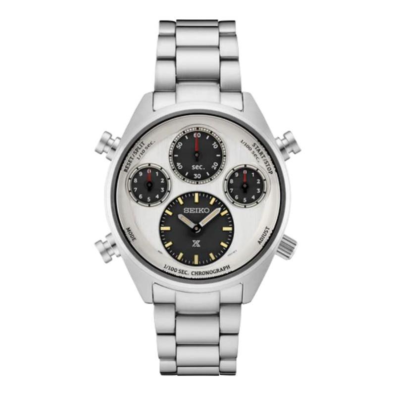 SEIKO 100 meters waterproof casual Quartz Steel Strap 42mm men s watch white dial SFJ009 синий