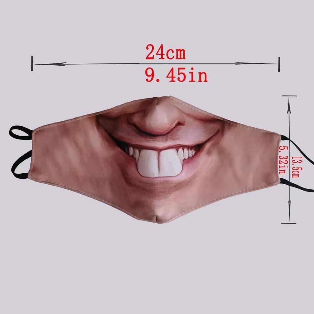 Washable Reusable Human Face Expression Print Mask Realistic Printed Novelty Gag Mask  Halloween
