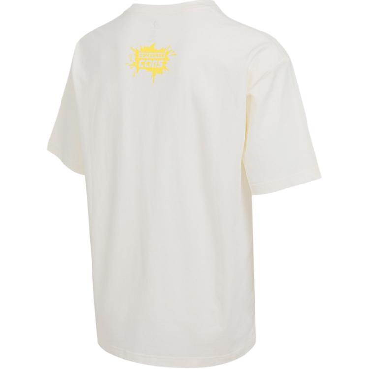 Converse T Shirts Men's Ecru Crew Neck Straight Fit MCJ644-W2Y