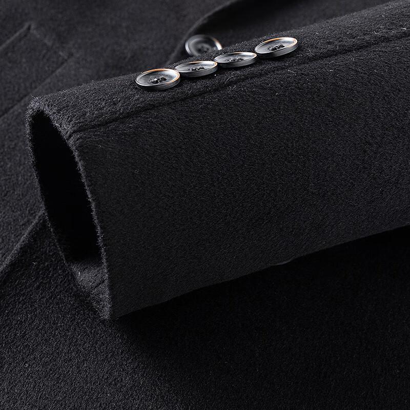 FAPAI Men's Detachable Goose Down Wool Overcoat