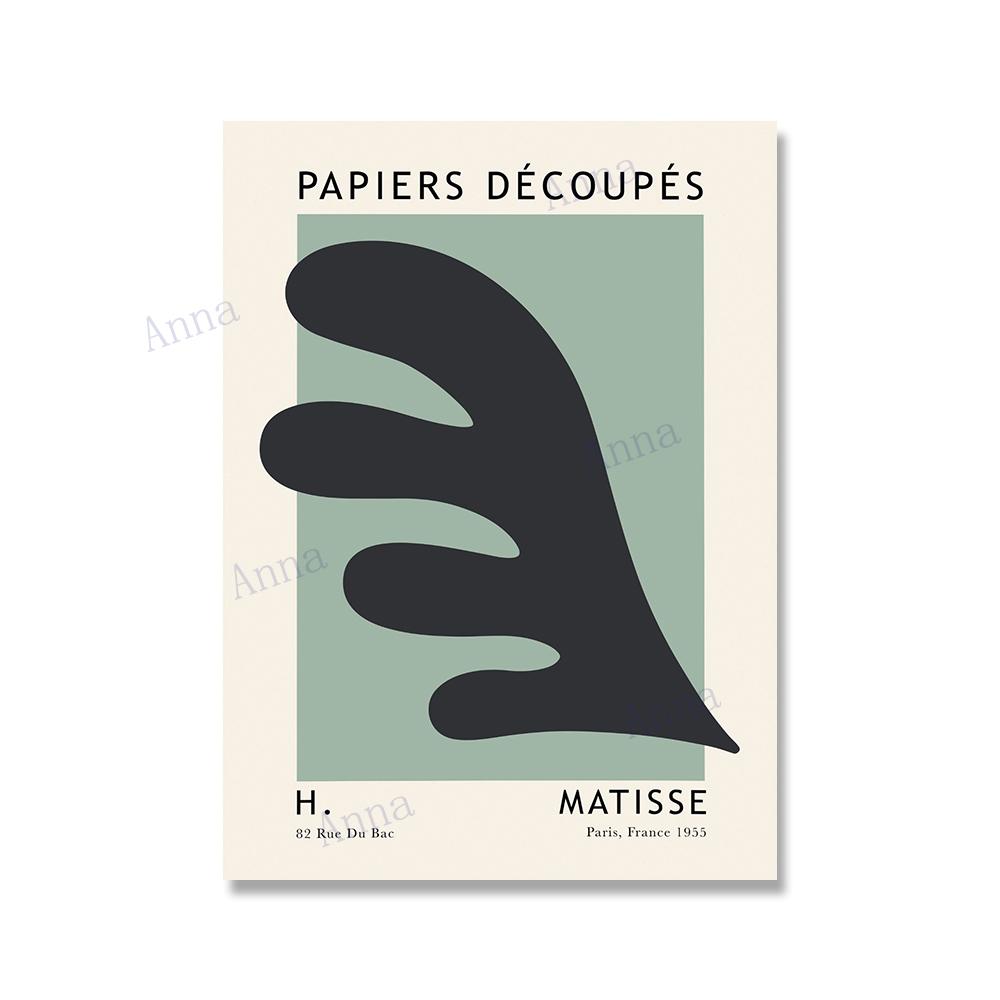 Henri Matisse Colorful Leaf Print Exhibition Poster Abstract Gallery Wall Art Canvas Painting Picture for Living Room Home Decor