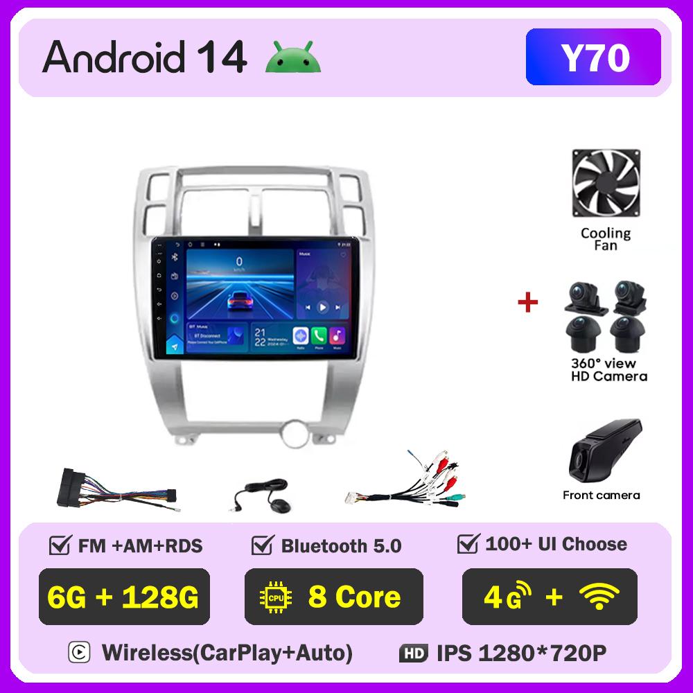 Car Radio Player Android 14 For Hyundai Tucson 1 2004 Carplay Auto Screen Wireless Android Auto Intelligent Car Systems 5G Wifi
