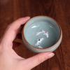 60ml Golden Fish Celadon Porcelain Teacups Kungfu Chinese Tea Cup Longquan Tea Cup Bowl  Household