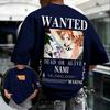 T-shirt in Cotone Stampata Nami Anime ONE PIECE Uomo Donna Larga Manica Corta Casual Hip Hop Streetwear Alta Qualità Abbigliamento Femminile Maschile