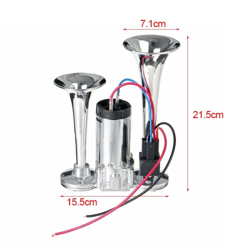 Double tube Integrated Electric Pump Air Horn with Relay 600DB Compressor Integrated Air Horn Car Horn