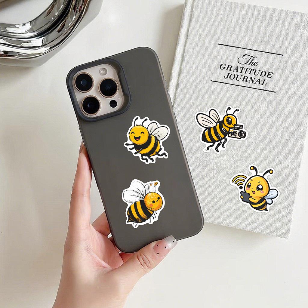 50 New Bee Cartoon Graffiti Stickers for Kids - Planner, Phone Case, Notebook Decals