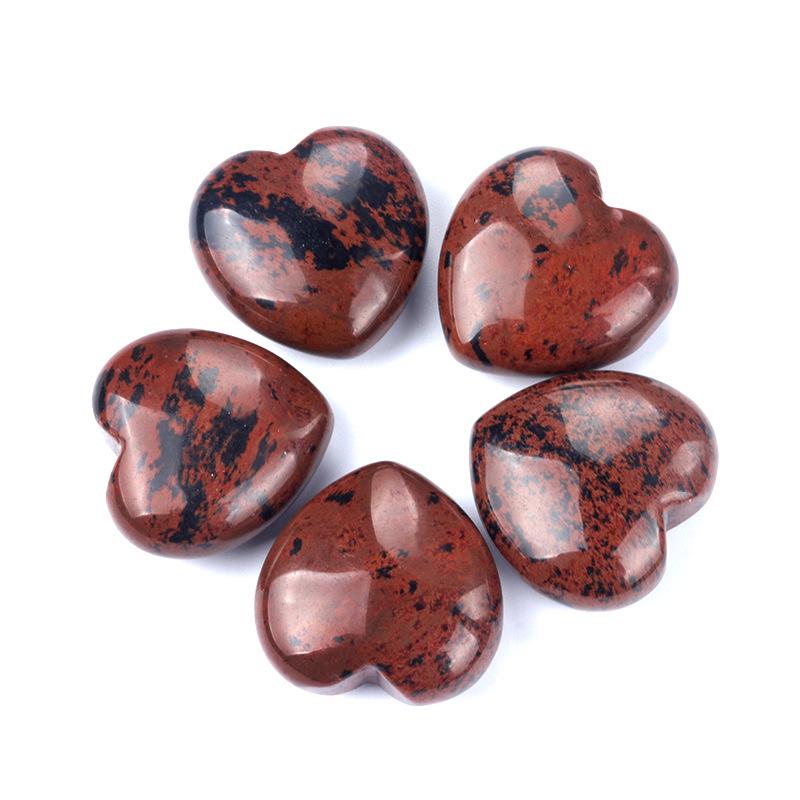 Natürlicher Kristallachat Herzförmiger 30mm Stein - Halbedelstein Valentinstagsgeschenk