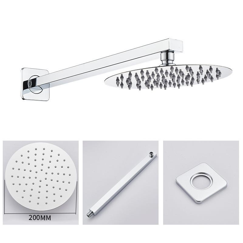Stainless Steel Top Spray Shower Rod Electroplated Thickened Pressure-enhanced Shower Head Sprayer Shower Accessories