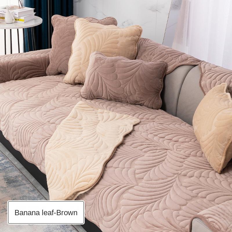 Cojín de Sofá, Cuero Universal para Todas las Estaciones, Antideslizante, Cojín de Asiento Engrosado Simple Nórdico, Funda de Felpa para Invierno, Toalla para Respaldo